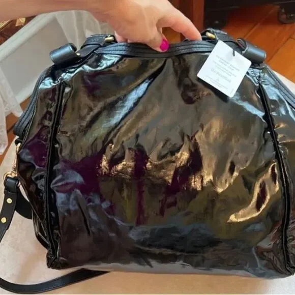 *Marc Jacobs* Black Patent Hobo Tote EUC